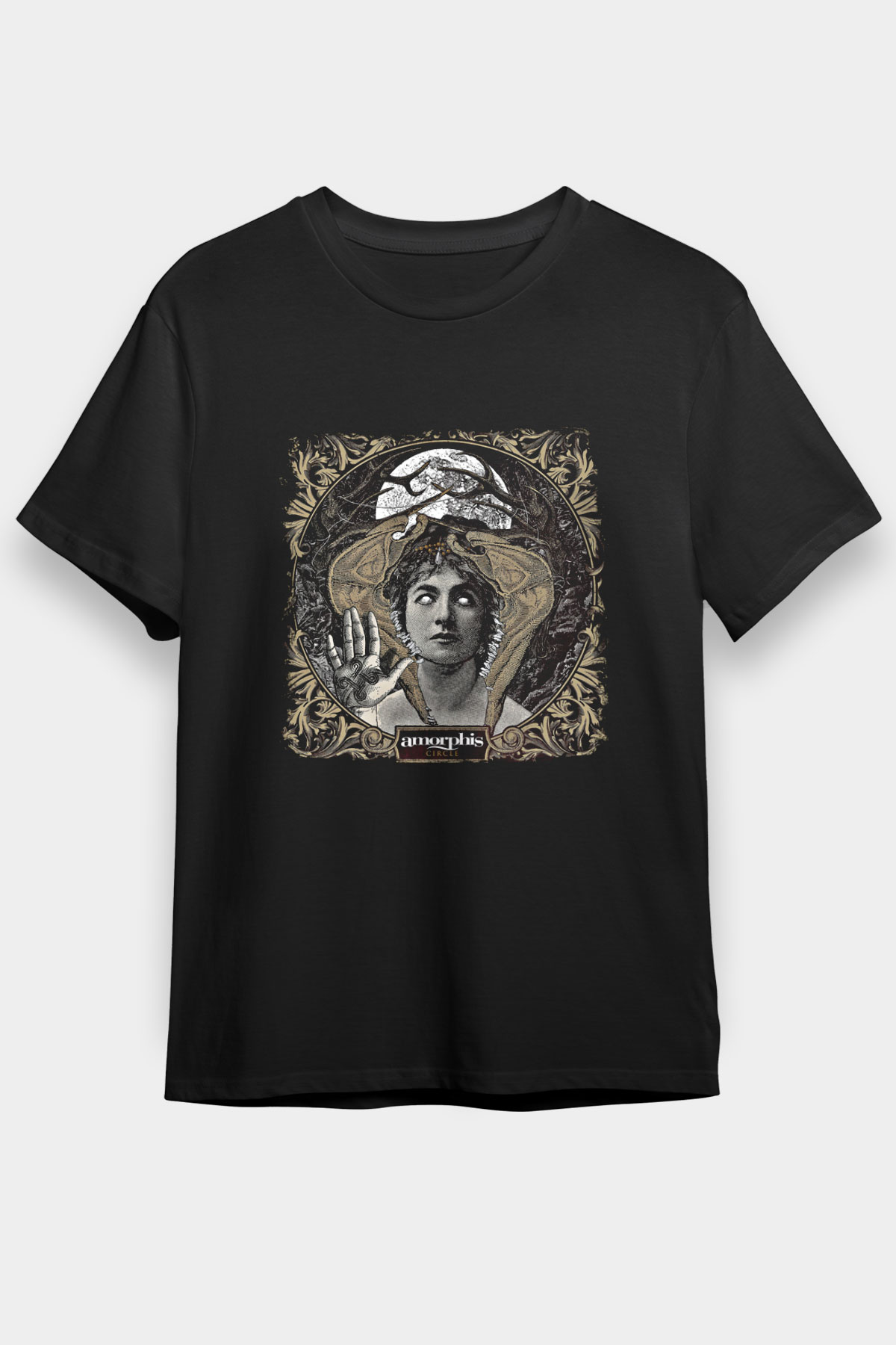 Amorphis Baskılı Unisex Siyah Tişört