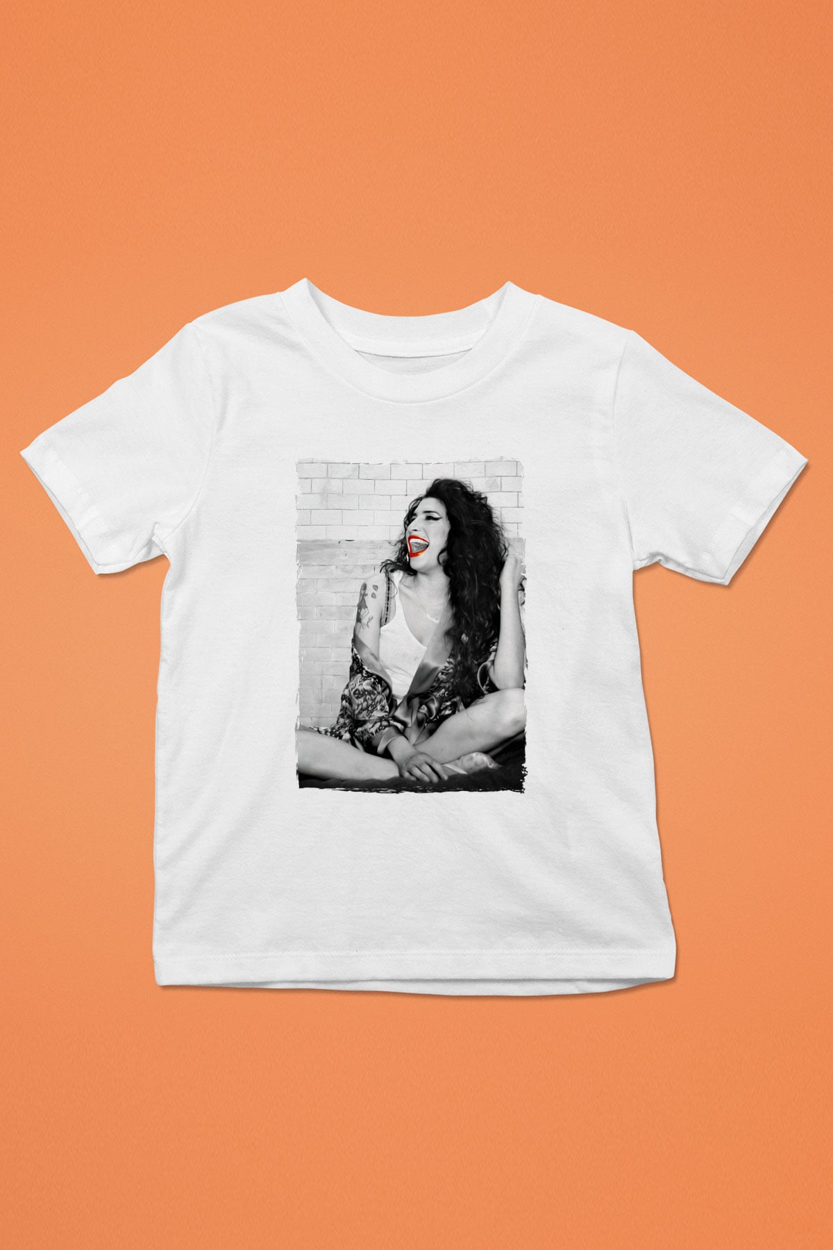 Amy Winehouse Beyaz Unisex Çocuk Tişört