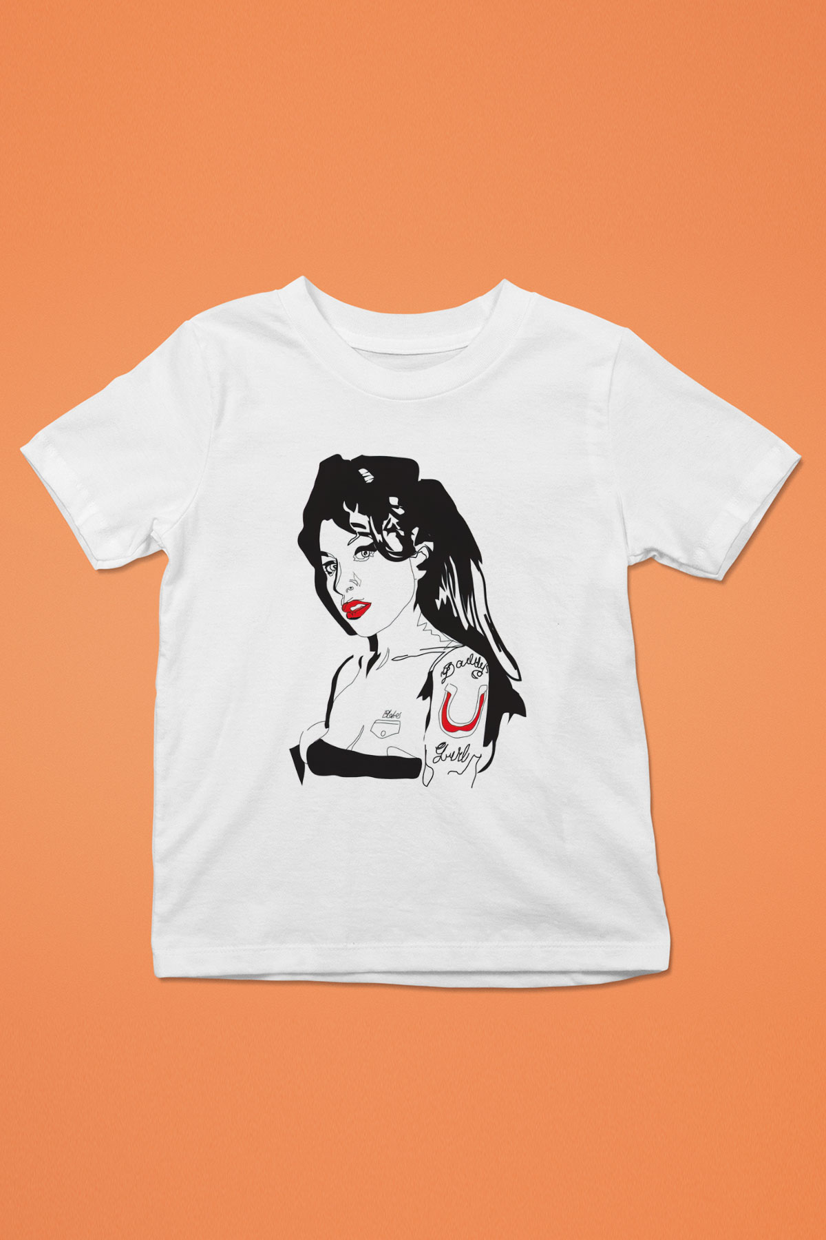 Amy Winehouse Beyaz Unisex Çocuk Tişört