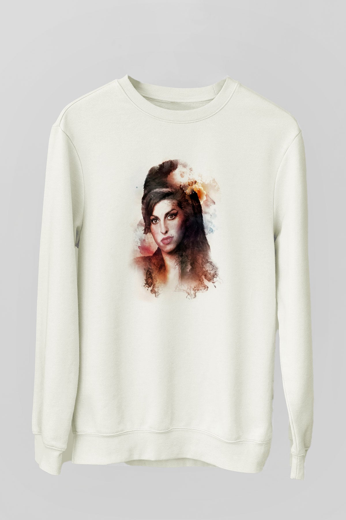 Amy Winehouse Beyaz Unisex Sweatshirt