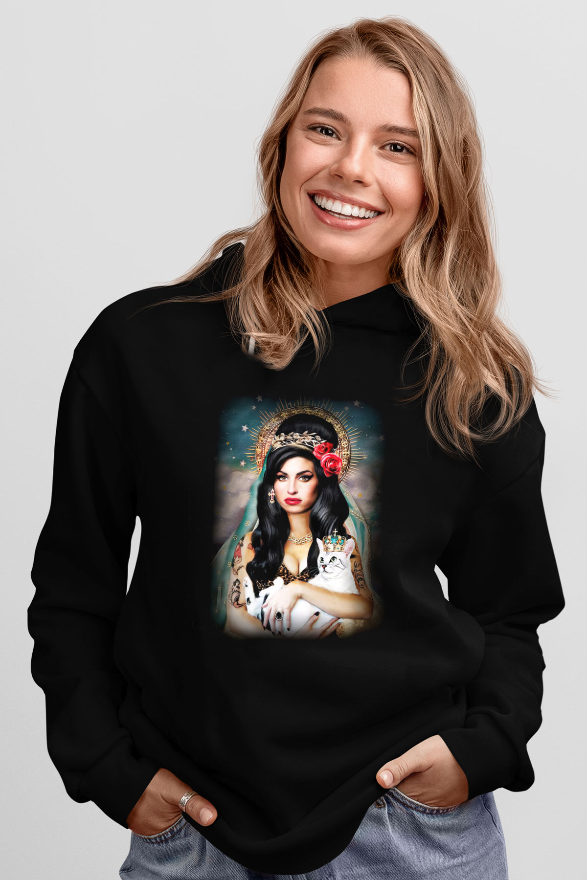 Amy Winehouse Siyah Unisex Hoodie