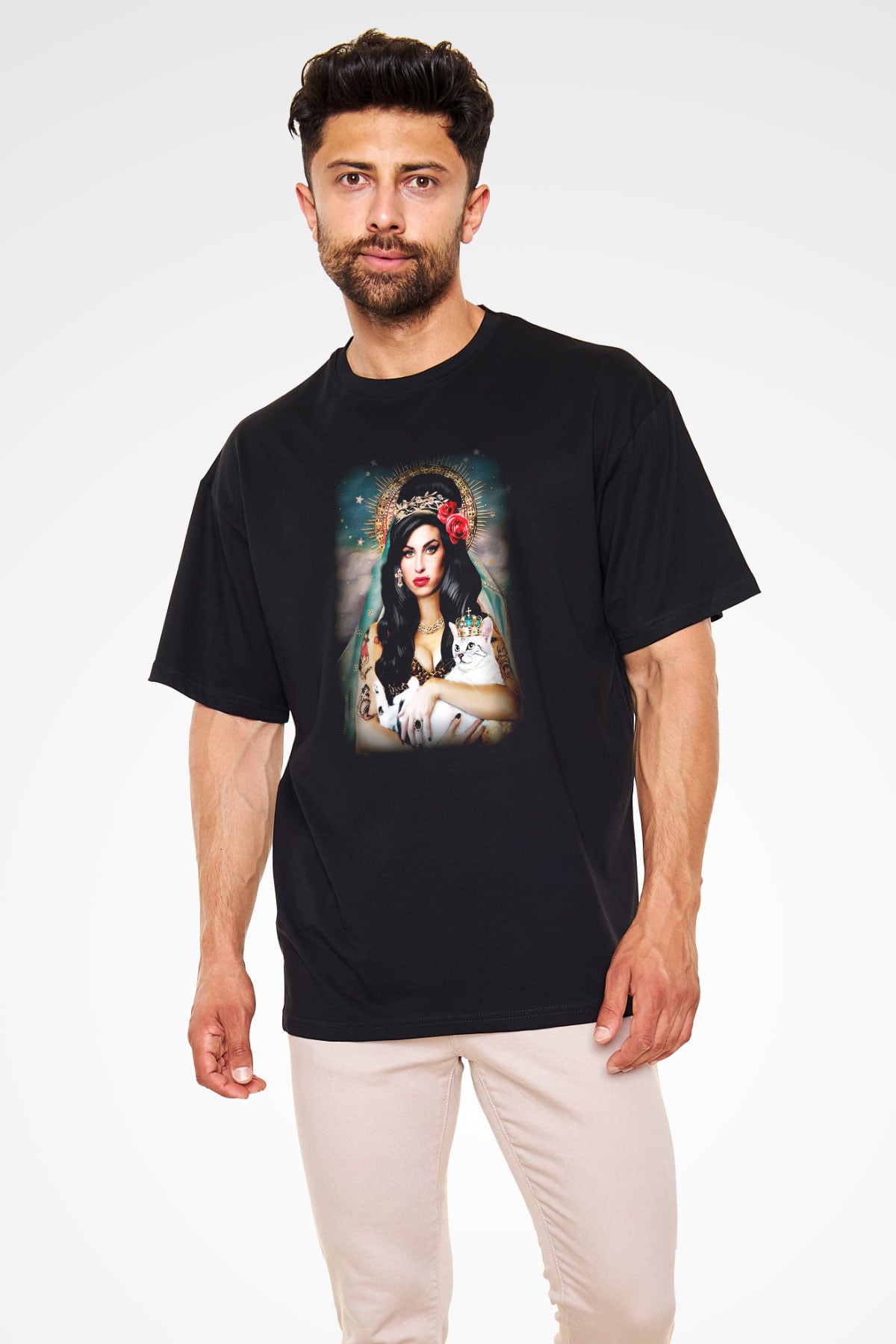 Amy Winehouse Siyah Unisex Oversize Tişört T-Shirt