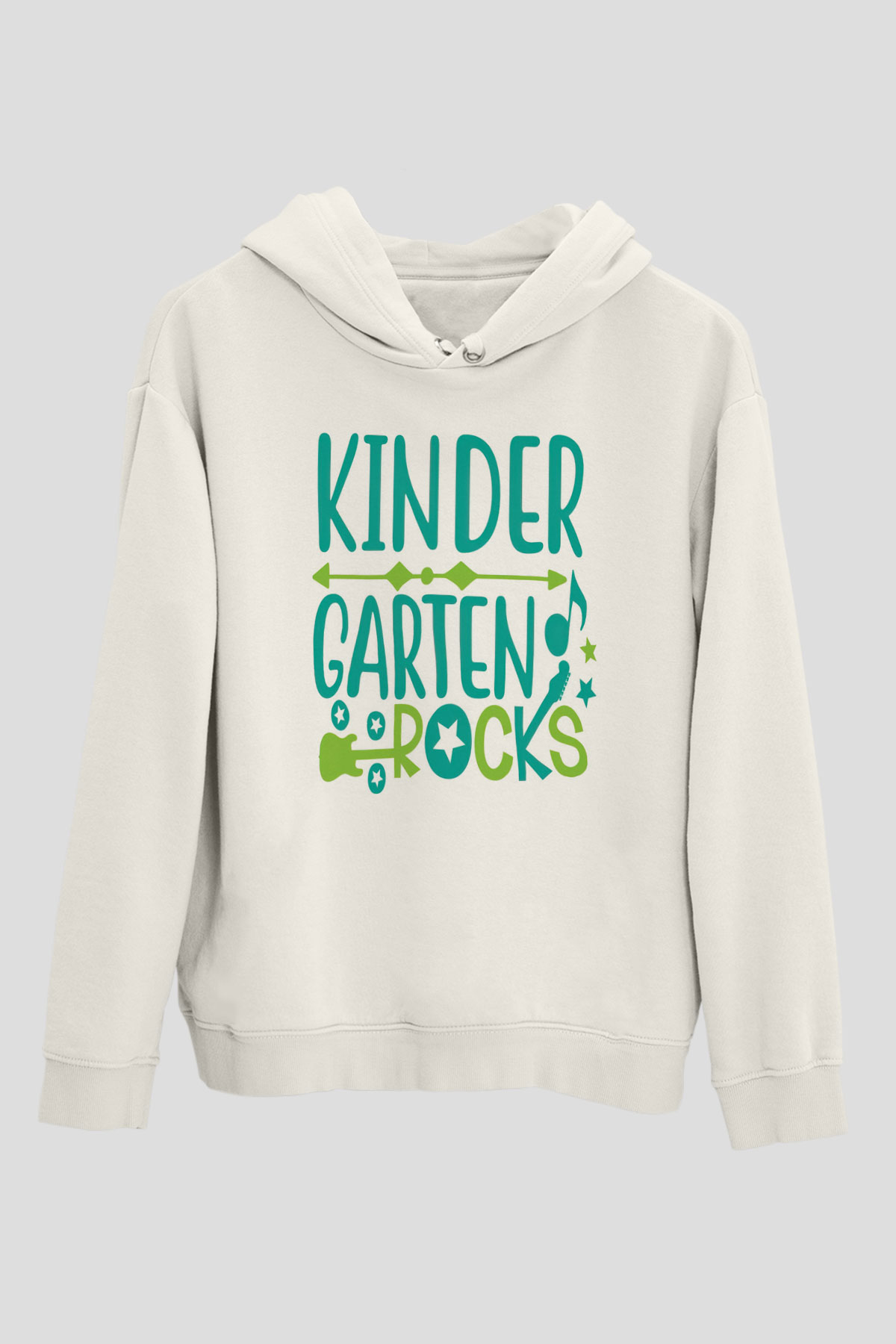 Ana okulu Beyaz Unisex Kapüşonlu Sweatshirt
