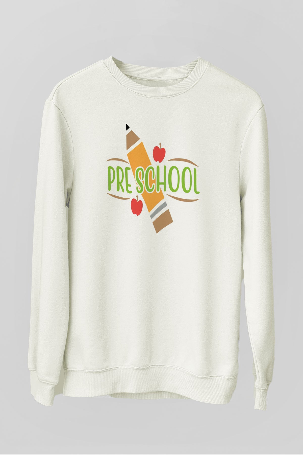 Ana okulu Beyaz Unisex Sweatshirt