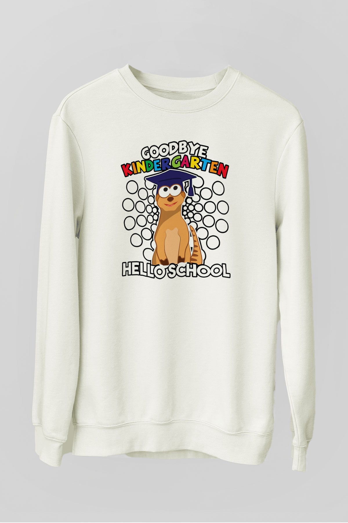 Ana okulu Beyaz Unisex Sweatshirt