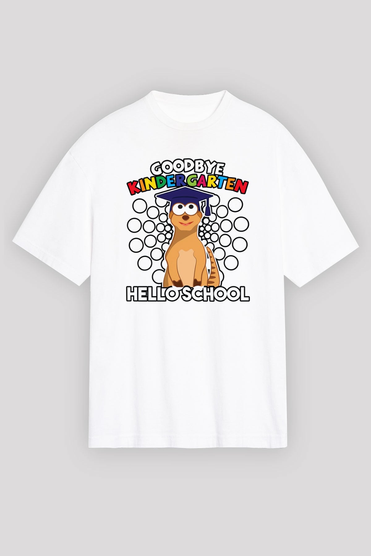 Ana okulu Beyaz Oversize Tişört Oversize T-shirt - TişörtFabrikası