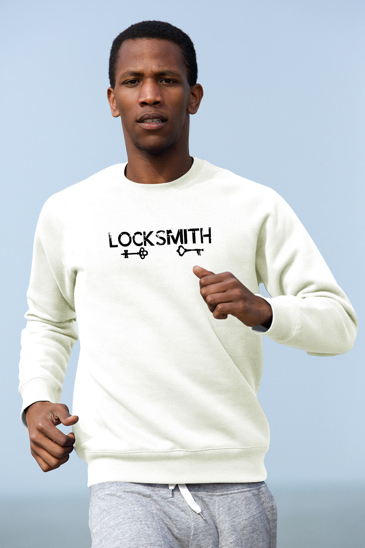 Anahtarcı Beyaz Unisex Sweatshirt