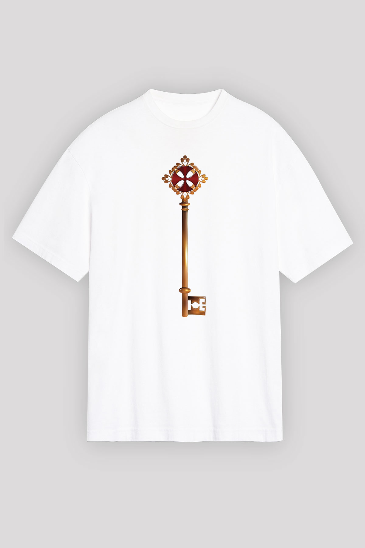 Anahtarcı Beyaz Oversize Tişört Oversize T-shirt - TişörtFabrikası