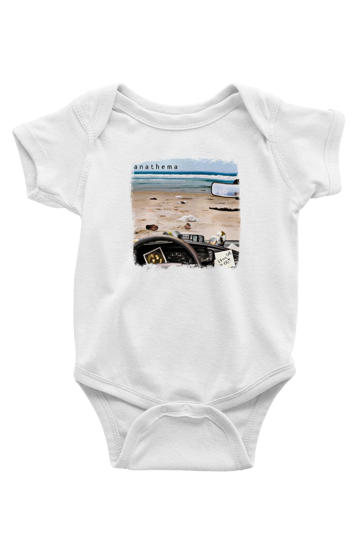Anathema Baskılı Unisex Beyaz Bebek Body - Zıbın