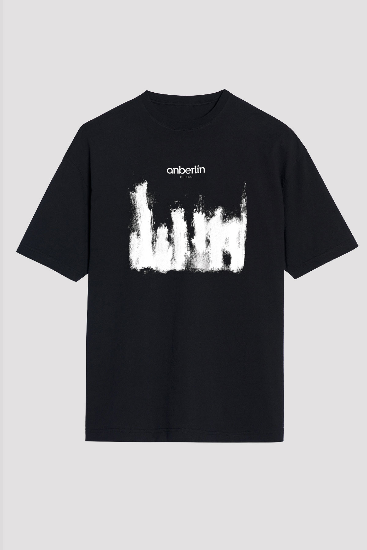 Anberlin Baskılı Unisex Siyah Oversize Tişört