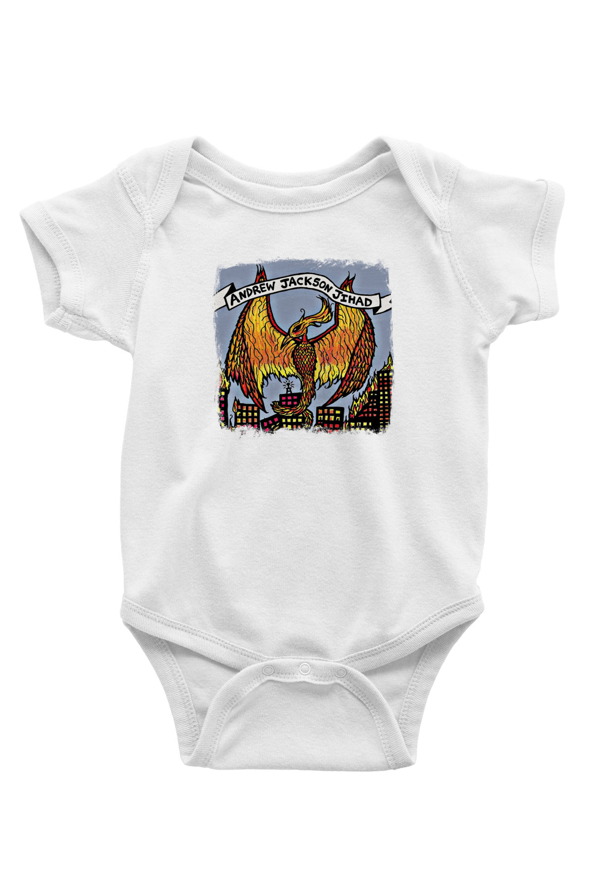 Andrew Jackson Jihad Baskılı Unisex Beyaz Bebek Body - Zıbın