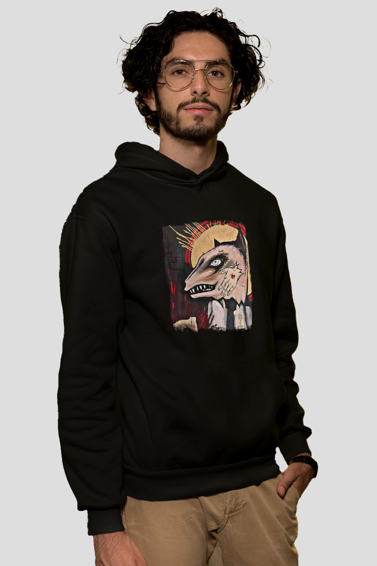 Andrew Jackson Jihad Baskılı Unisex Siyah Hoodie