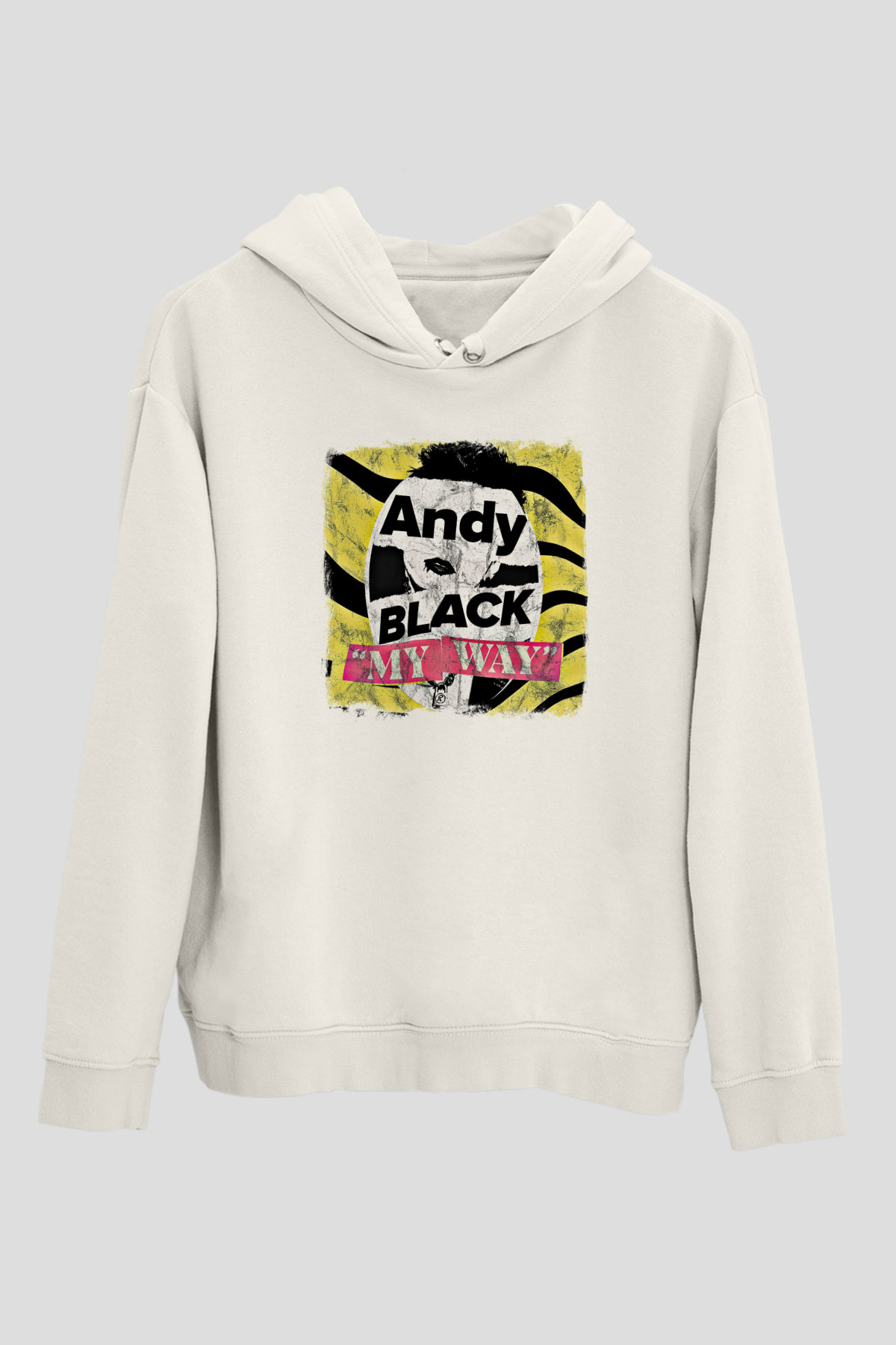 Andy Black Baskılı Unisex Beyaz Hoodie