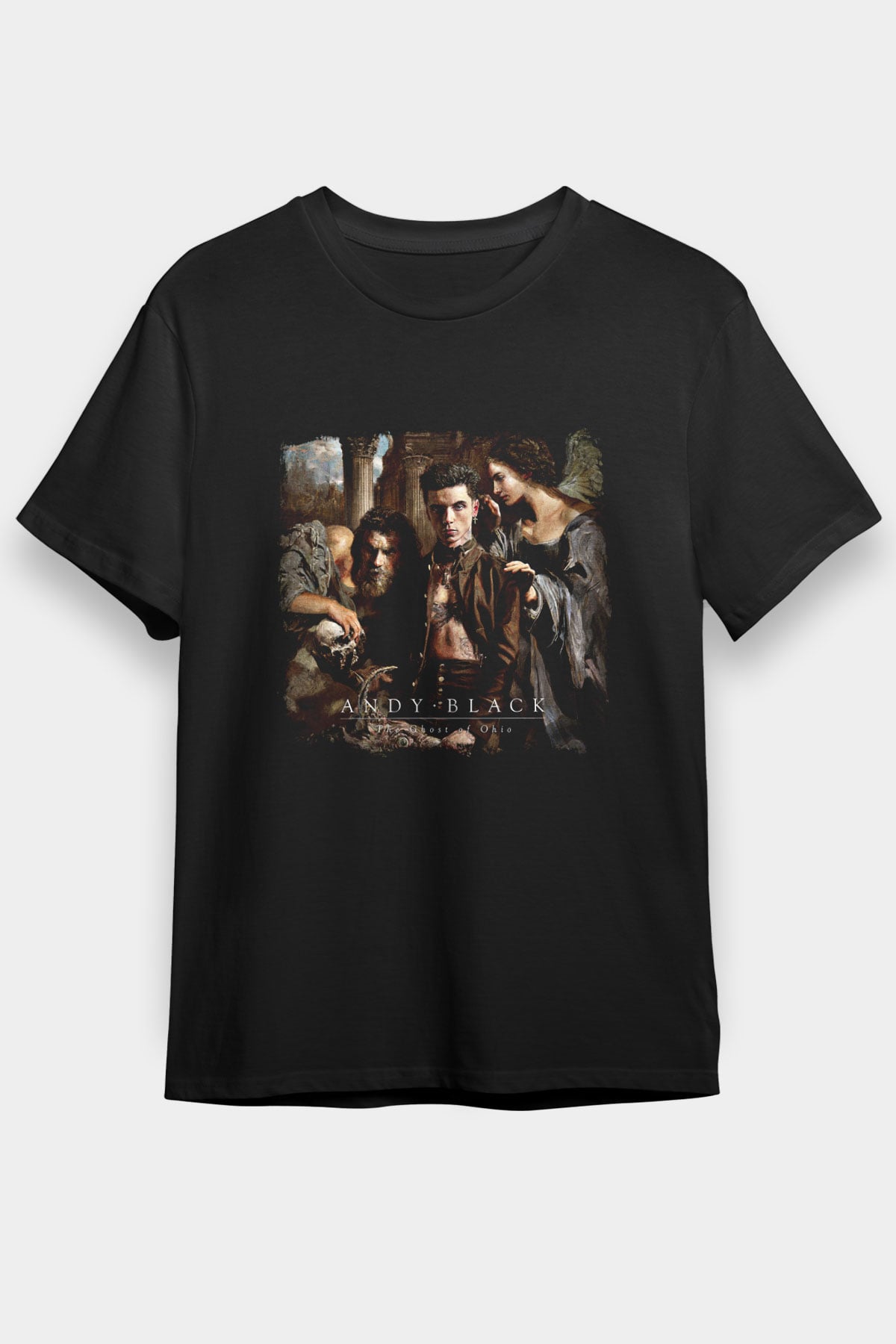 Andy Black Baskılı Unisex Siyah Tişört