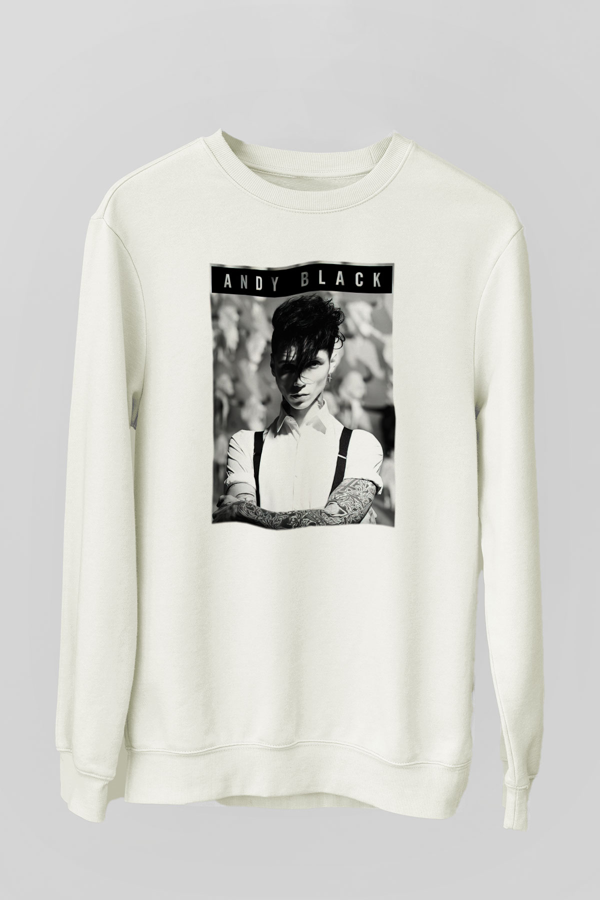 Andy Black Beyaz Unisex Sweatshirt