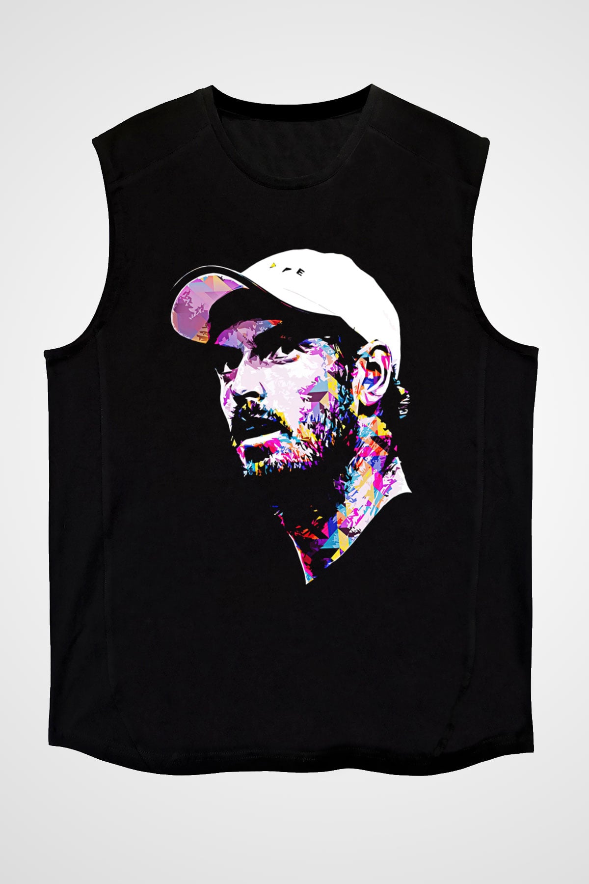 Andy Murray Baskılı Unisex Siyah Kolsuz Tişört - Tshirt