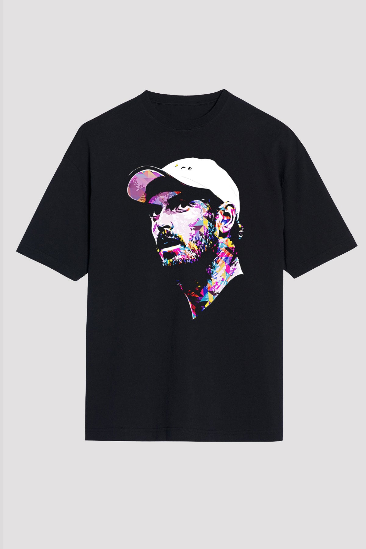 Andy Murray Baskılı Unisex Siyah Oversize Tişört - Tshirt