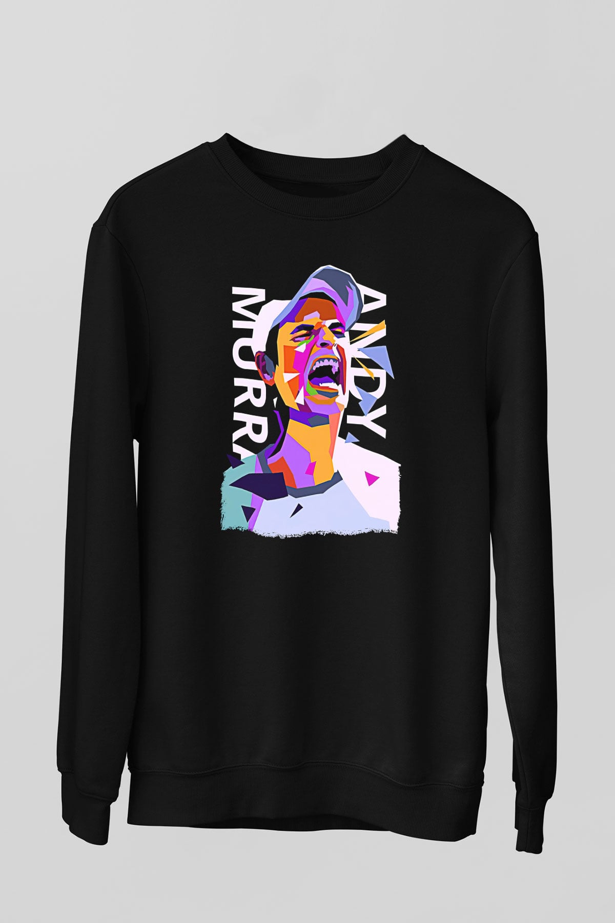 Andy Murray Baskılı Unisex Siyah Sweatshirt