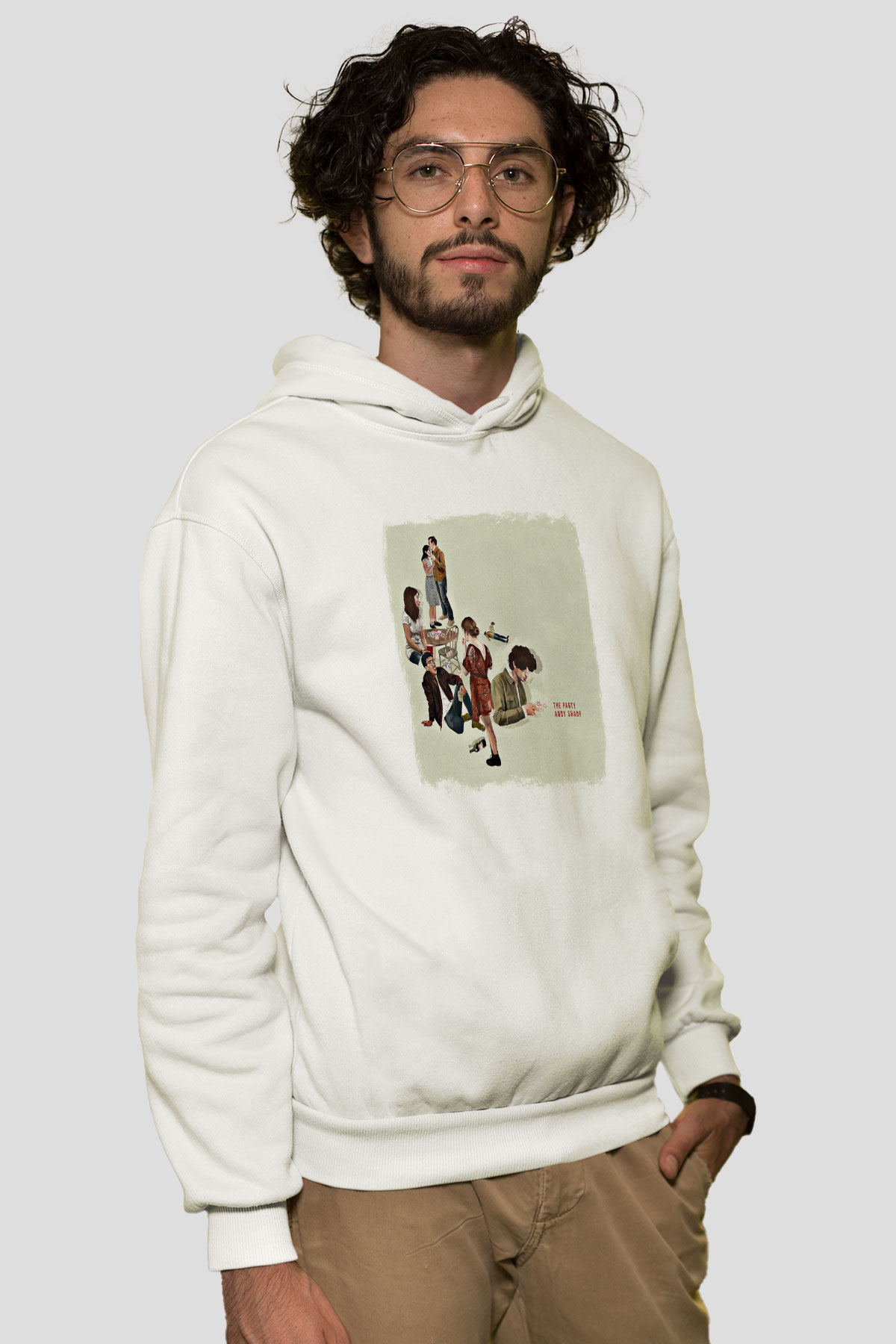 Andy Shauf Baskılı Unisex Beyaz Hoodie