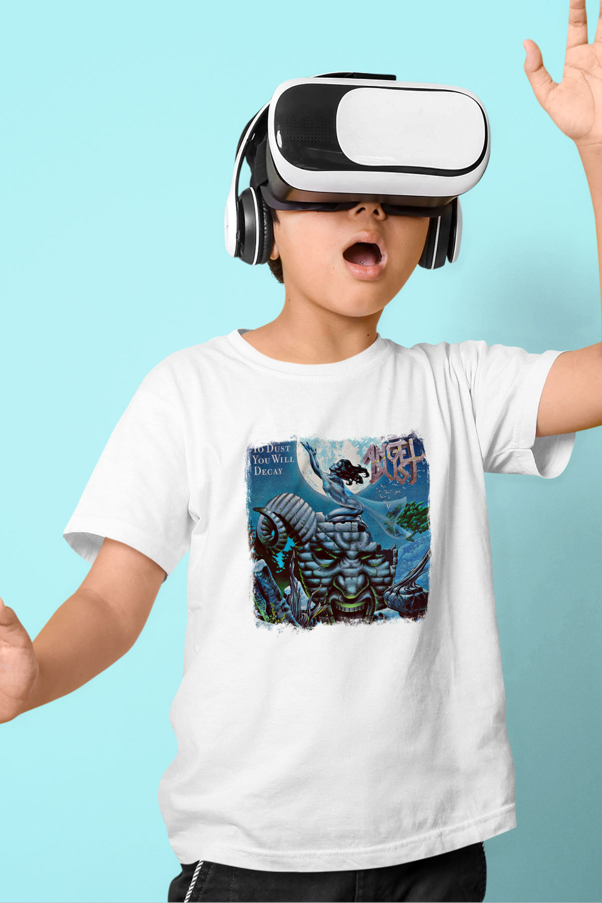 Angel Dust Baskılı Unisex Beyaz Çocuk Tişört