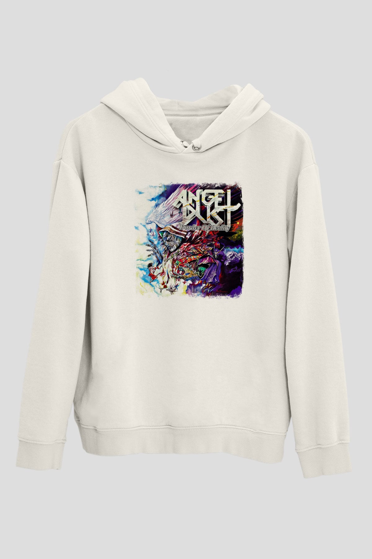 Angel Dust Baskılı Unisex Beyaz Hoodie