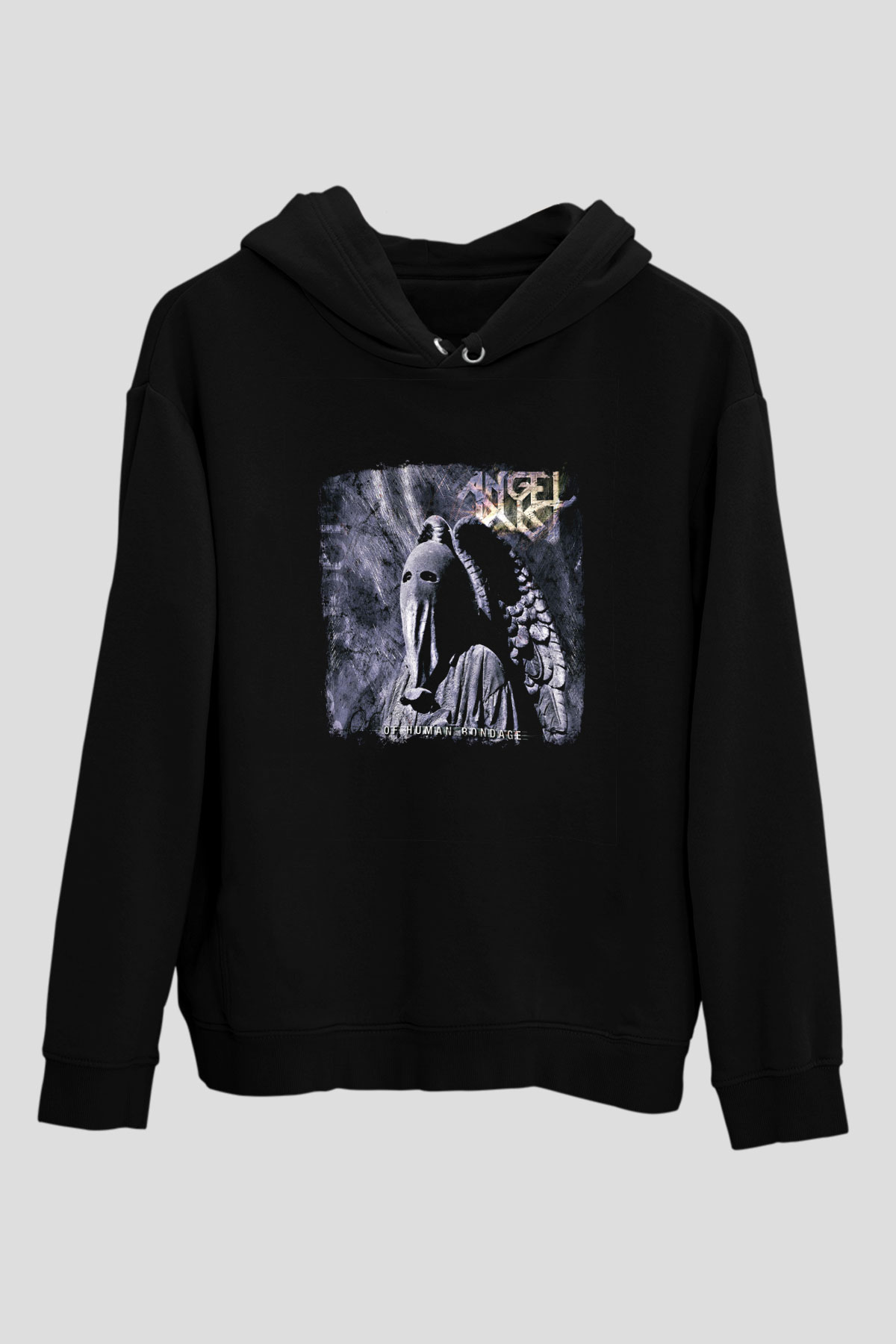 Angel Dust Baskılı Unisex Siyah Hoodie