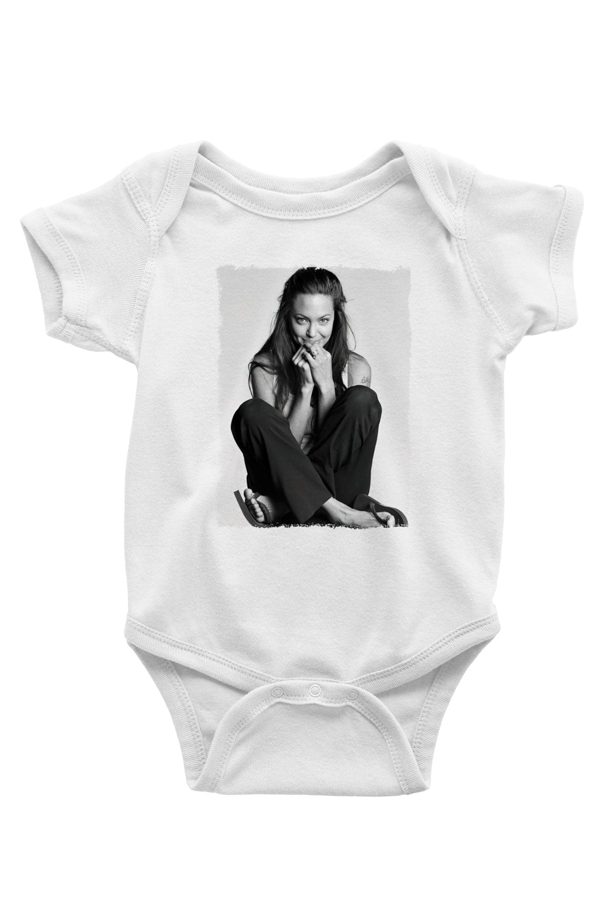 Angelina Jolie Beyaz Bebek Body - Zıbın