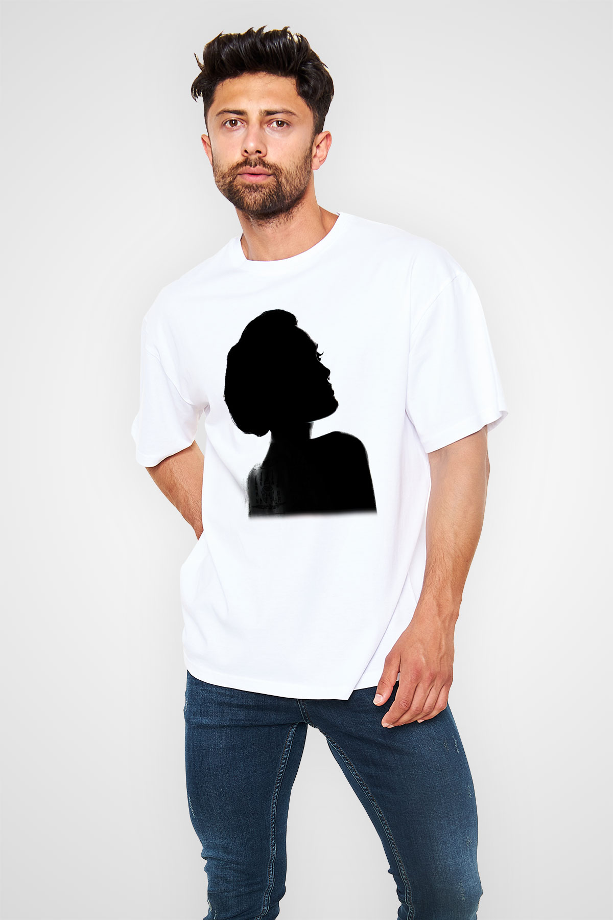 Angelina Jolie Beyaz Unisex Oversize Tişört T-Shirt