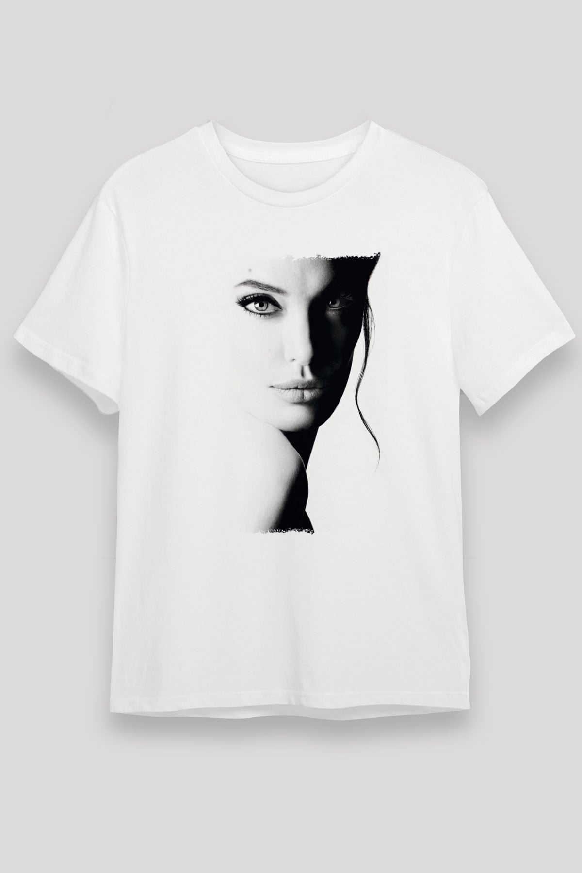 Angelina Jolie Beyaz Unisex Tişört T-Shirt - TişörtFabrikası