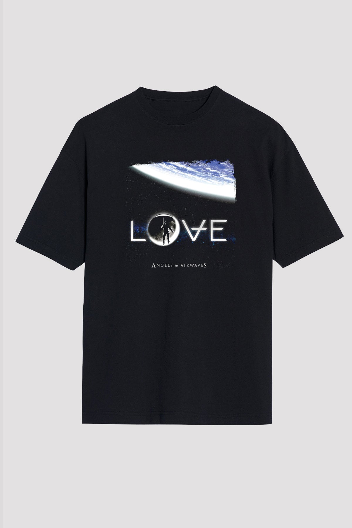 Angels and Airwaves Baskılı Unisex Siyah Oversize Tişört