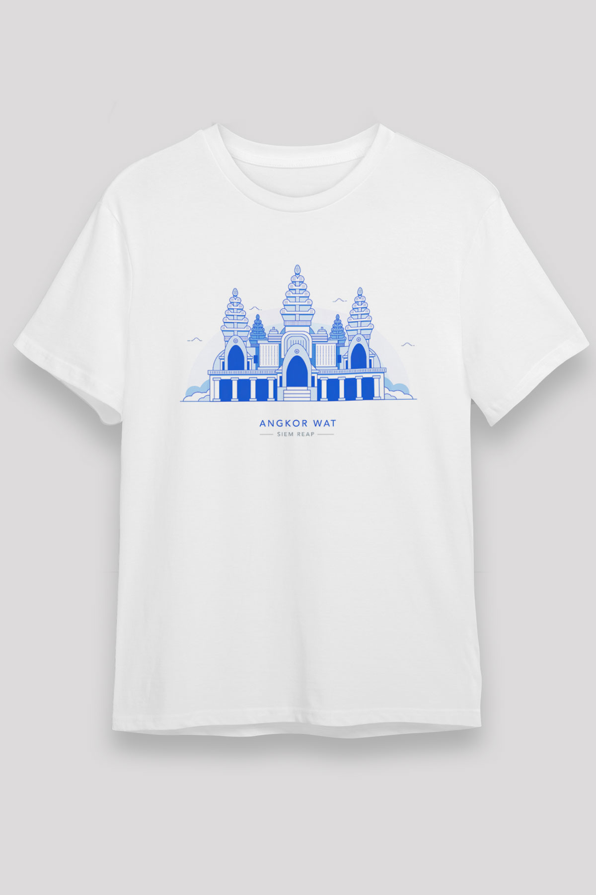 Angkor Vat Beyaz Unisex Tişört T-Shirt - TişörtFabrikası