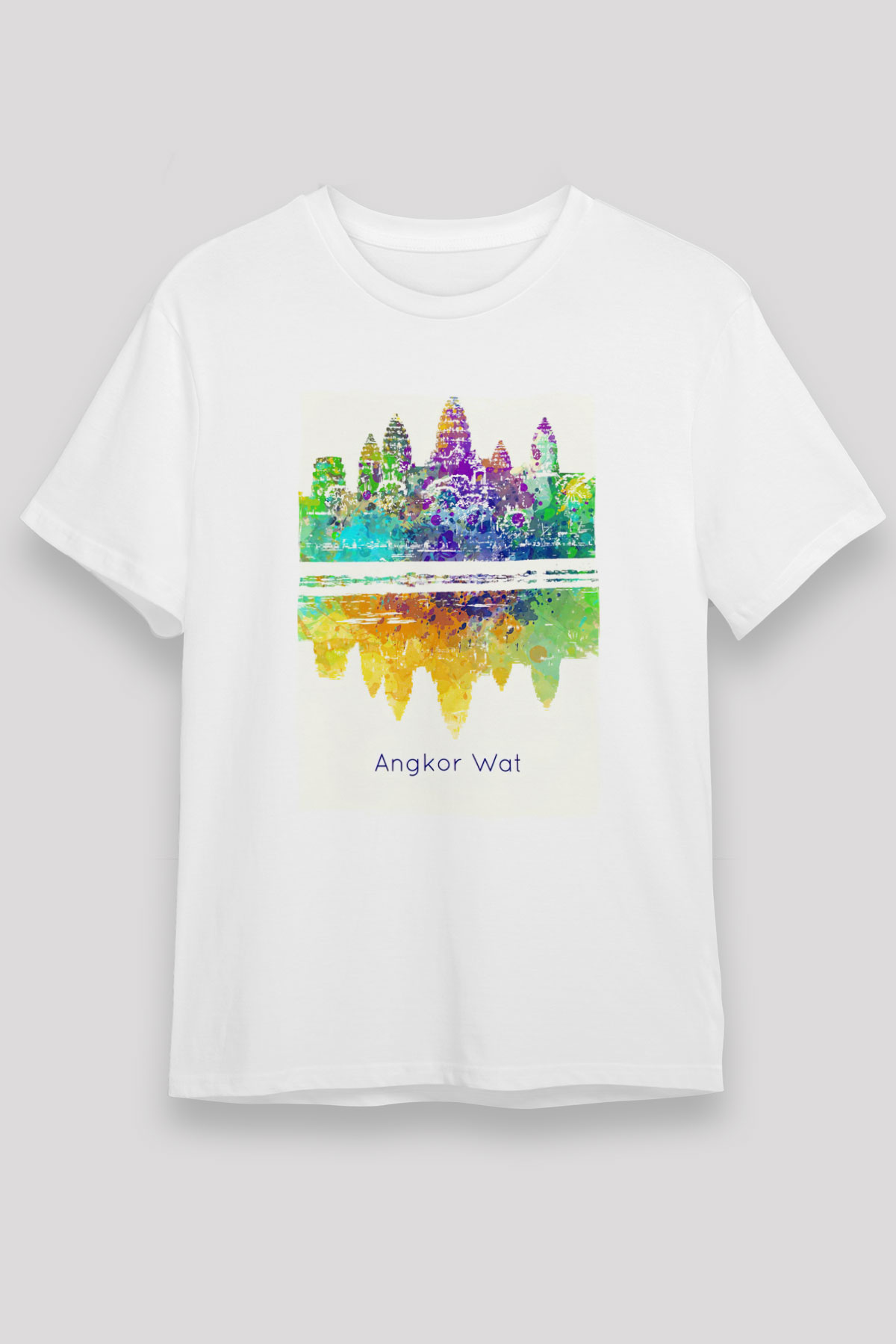 Angkor Vat Beyaz Unisex Tişört T-Shirt - TişörtFabrikası