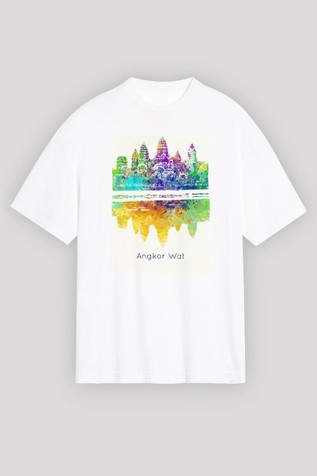 Angkor Vat Beyaz Unisex Tişört T-Shirt - TişörtFabrikası