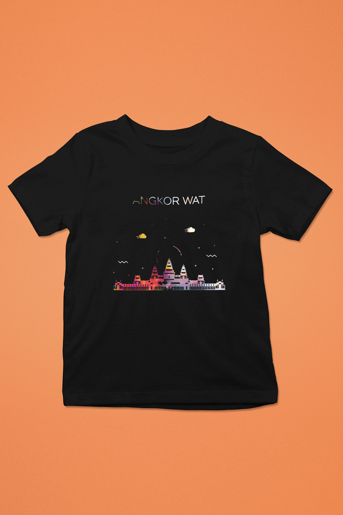 Angkor Vat Siyah Unisex Çocuk Tişört