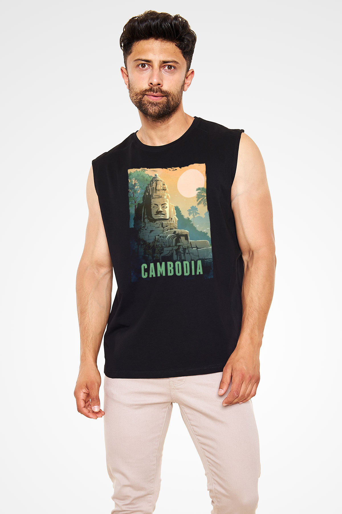 Angkor Vat Siyah Unisex Kolsuz Tişört