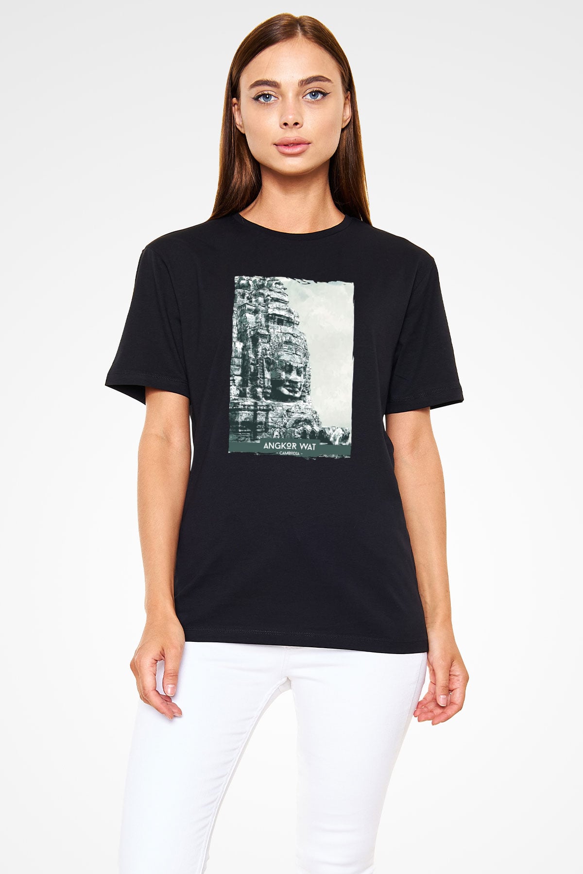 Angkor Vat Siyah Unisex Tişört T-Shirt - TişörtFabrikası