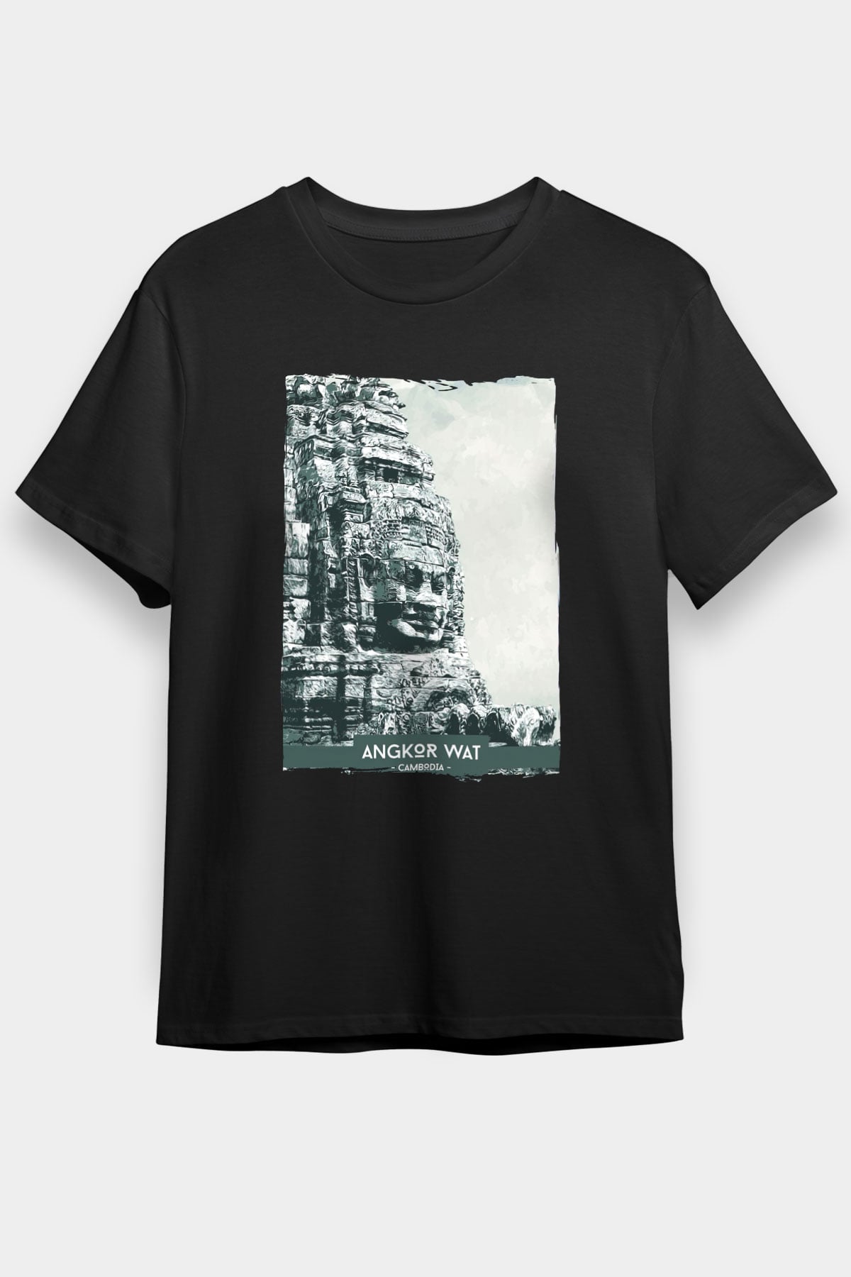 Angkor Vat Siyah Unisex Tişört T-Shirt - TişörtFabrikası