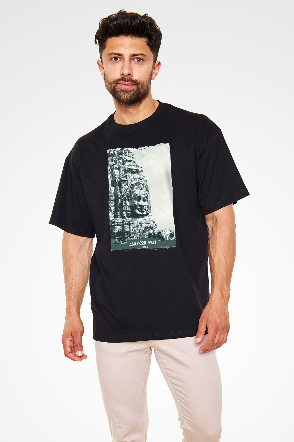 Angkor Vat Siyah Unisex Tişört T-Shirt - TişörtFabrikası