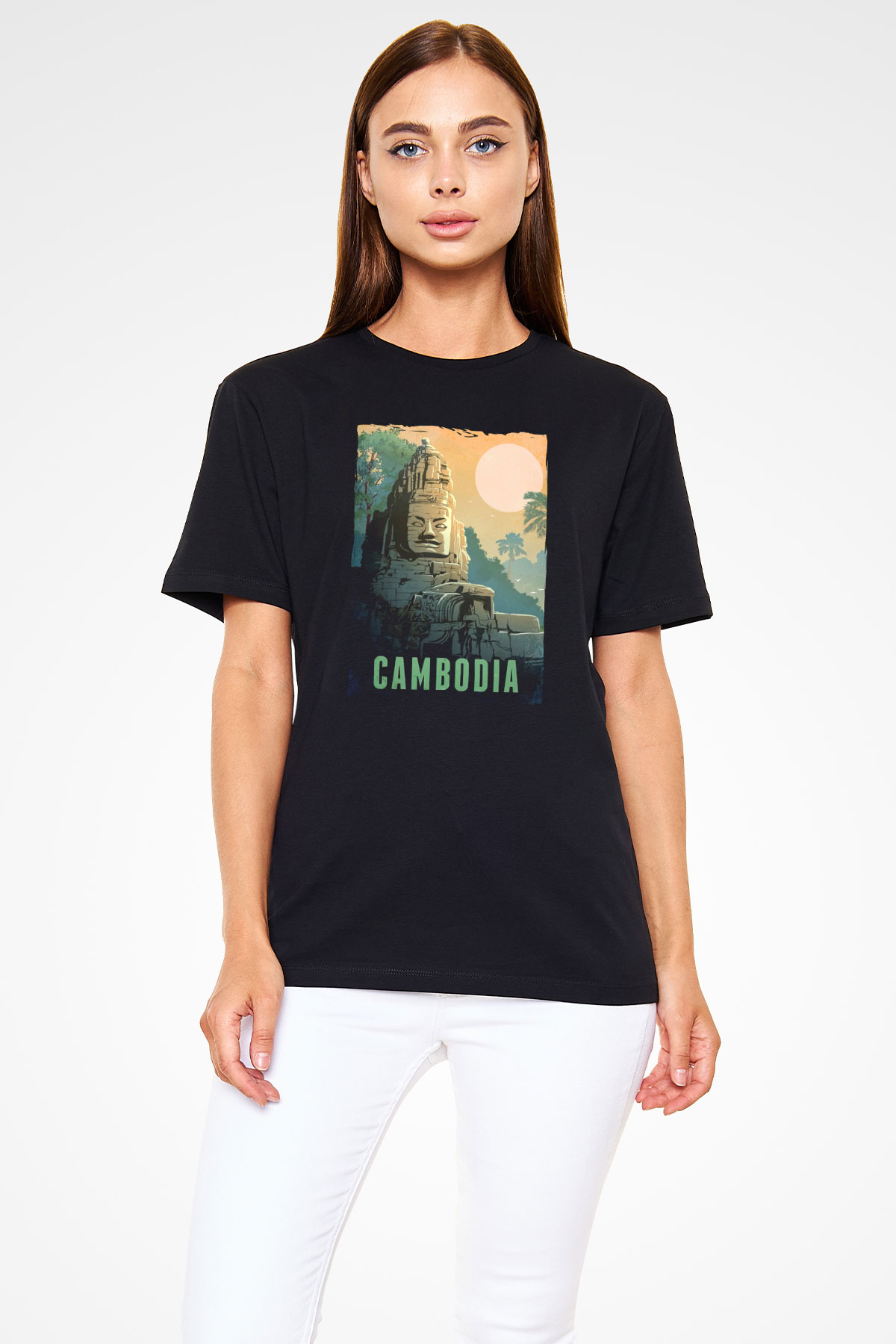 Angkor Vat Siyah Unisex Tişört T-Shirt - TişörtFabrikası