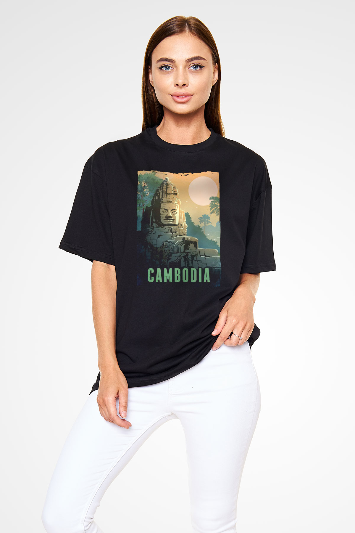 Angkor Vat Siyah Unisex Tişört T-Shirt - TişörtFabrikası