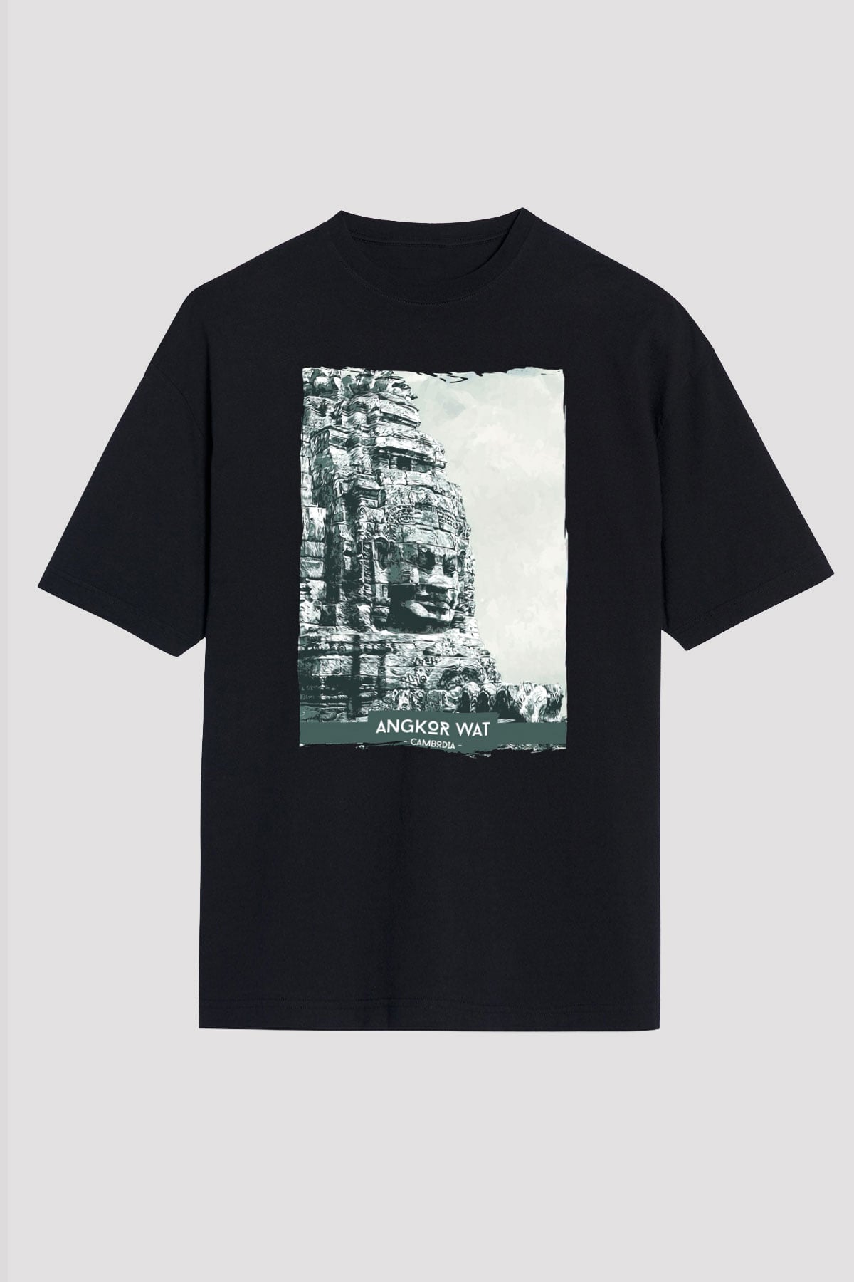 Angkor Vat Siyah Unisex Tişört T-Shirt - TişörtFabrikası