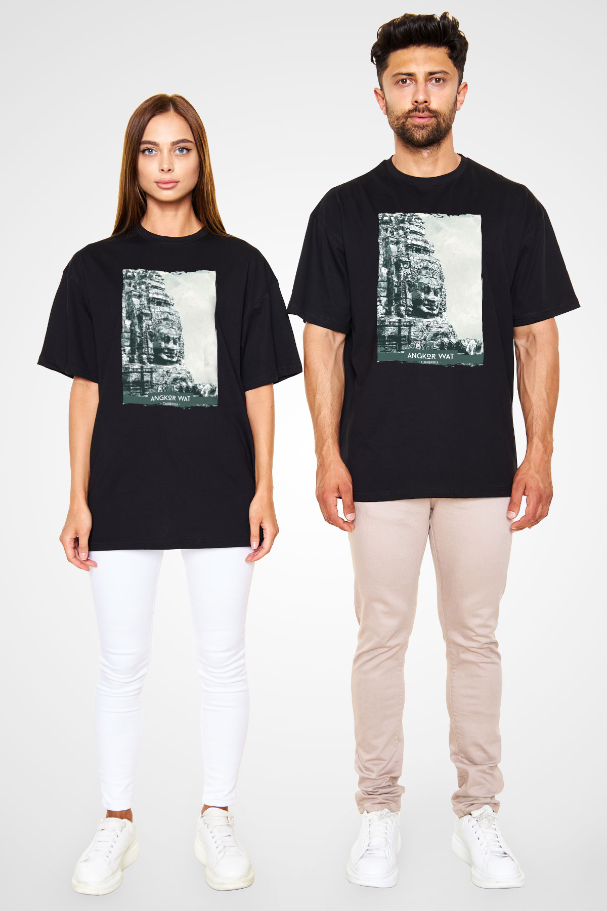 Angkor Vat Siyah Unisex Tişört T-Shirt - TişörtFabrikası