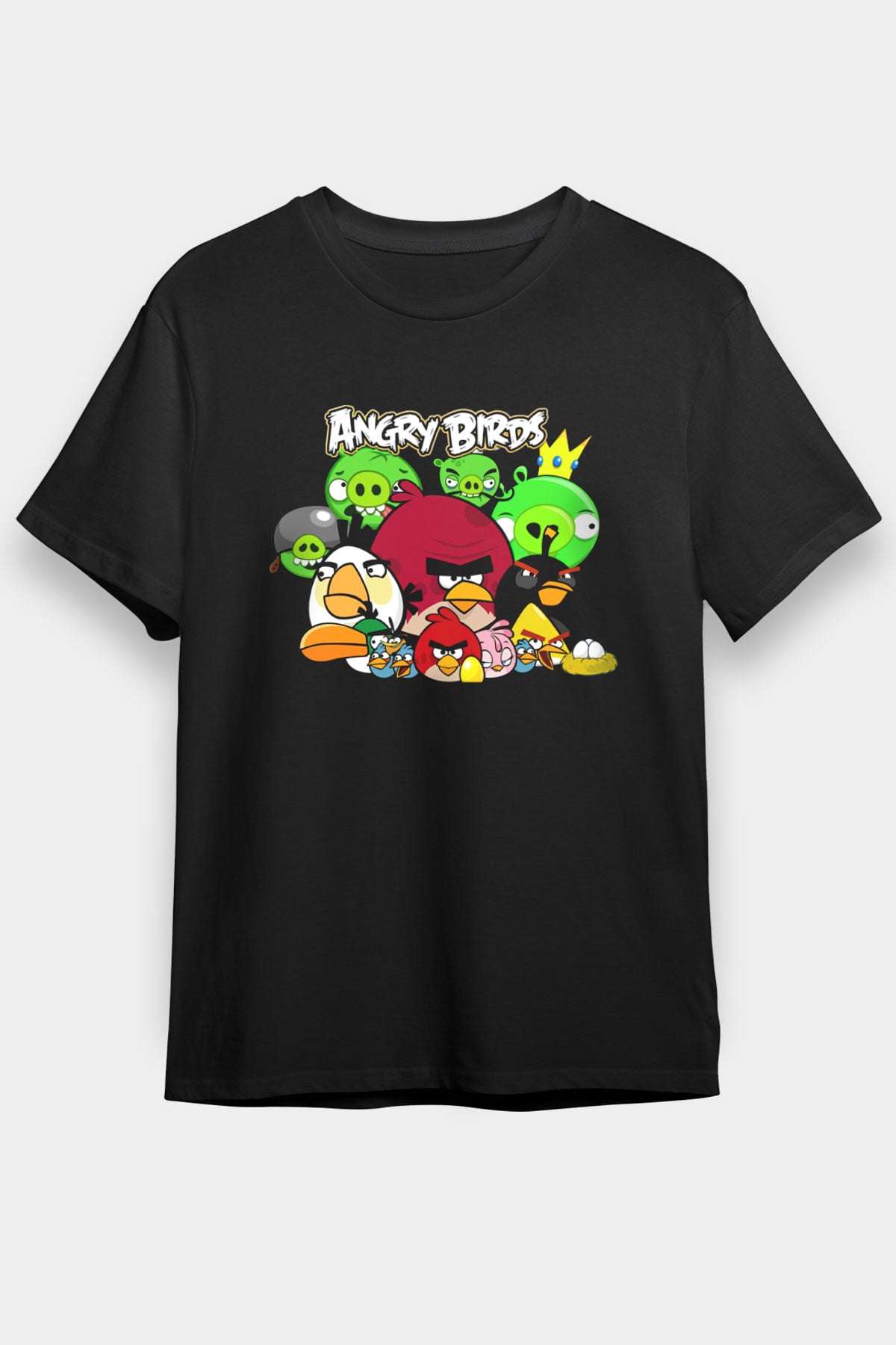 Angry Birds Siyah Unisex Tişört T-Shirt