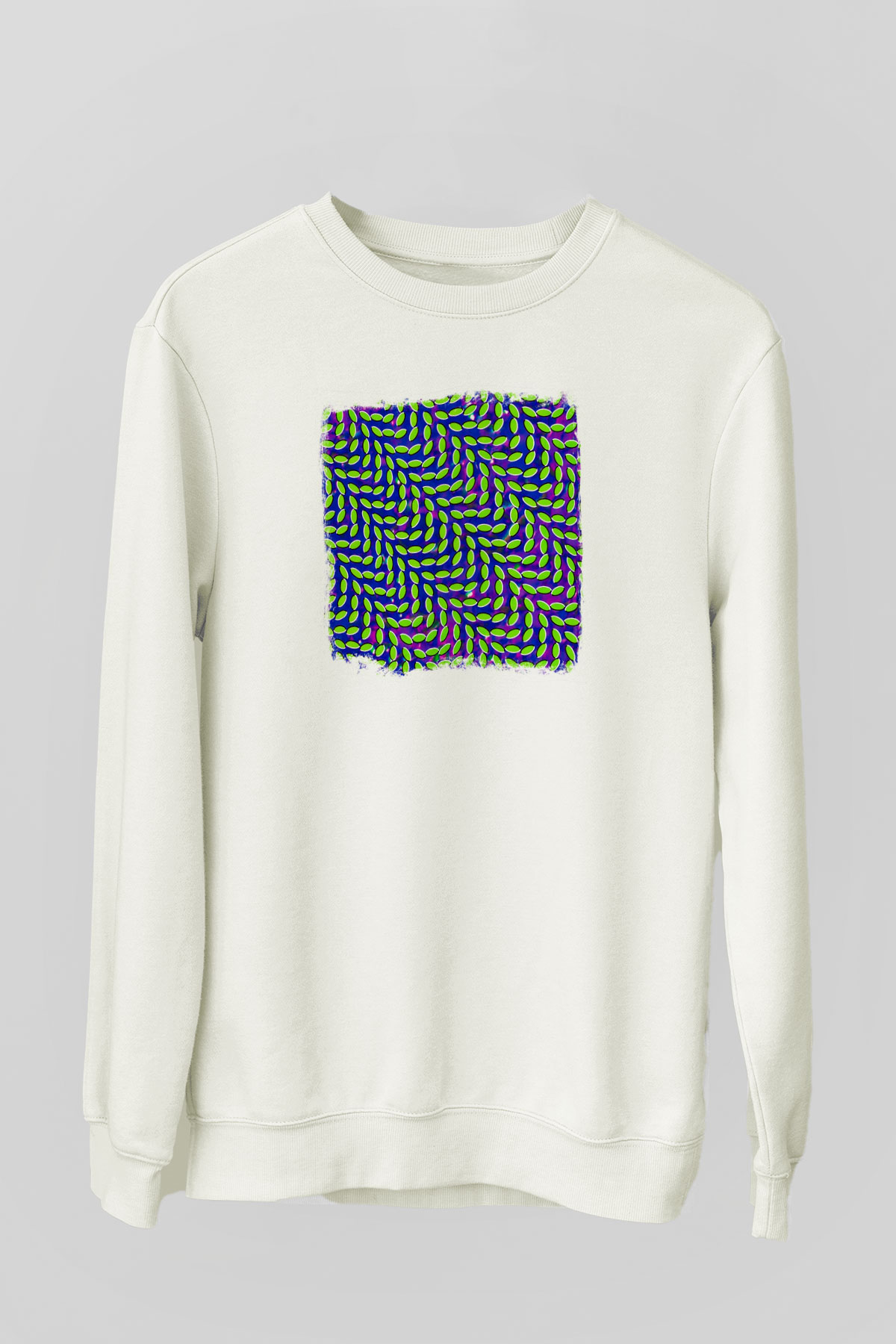 Animal Collective Baskılı Unisex Beyaz Sweatshirt