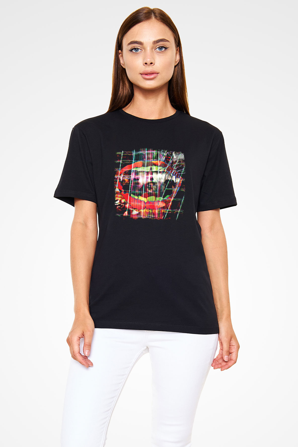 Animal Collective Baskılı Unisex Siyah Tişört