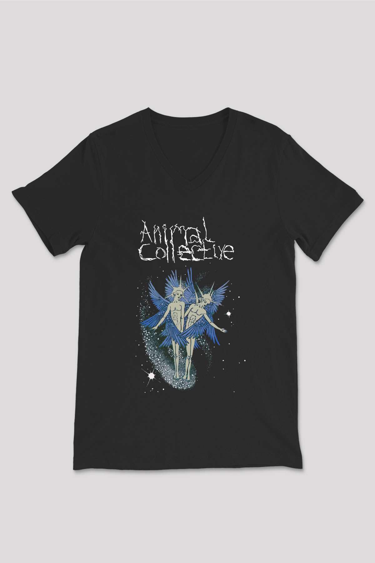 Animal Collective Siyah Unisex V Yaka Tişört T-Shirt