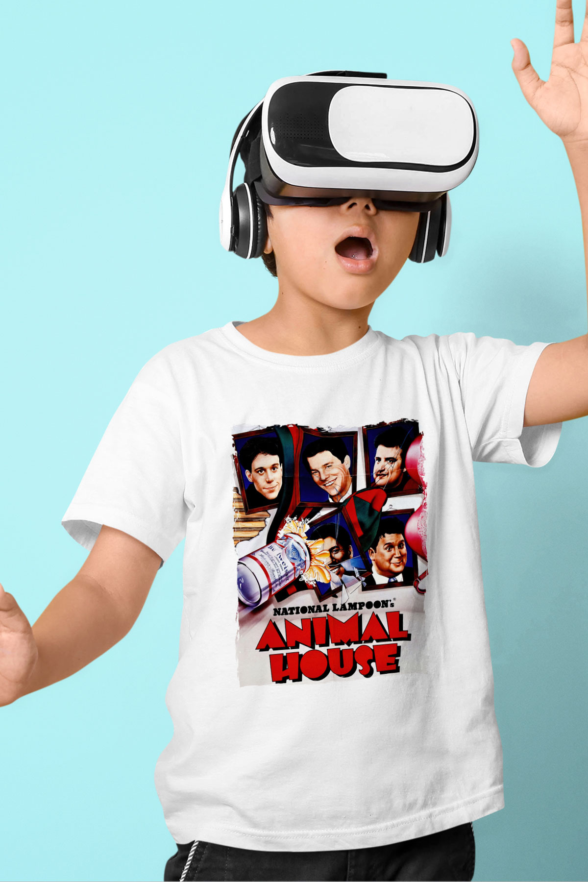 Animal House Beyaz Unisex  Çocuk Tişört