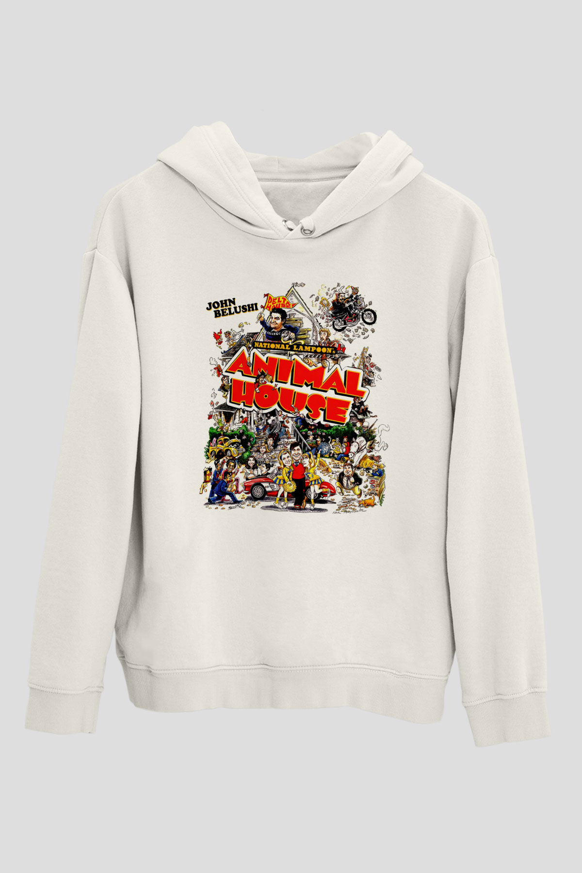 Animal House Beyaz Unisex Hoodie