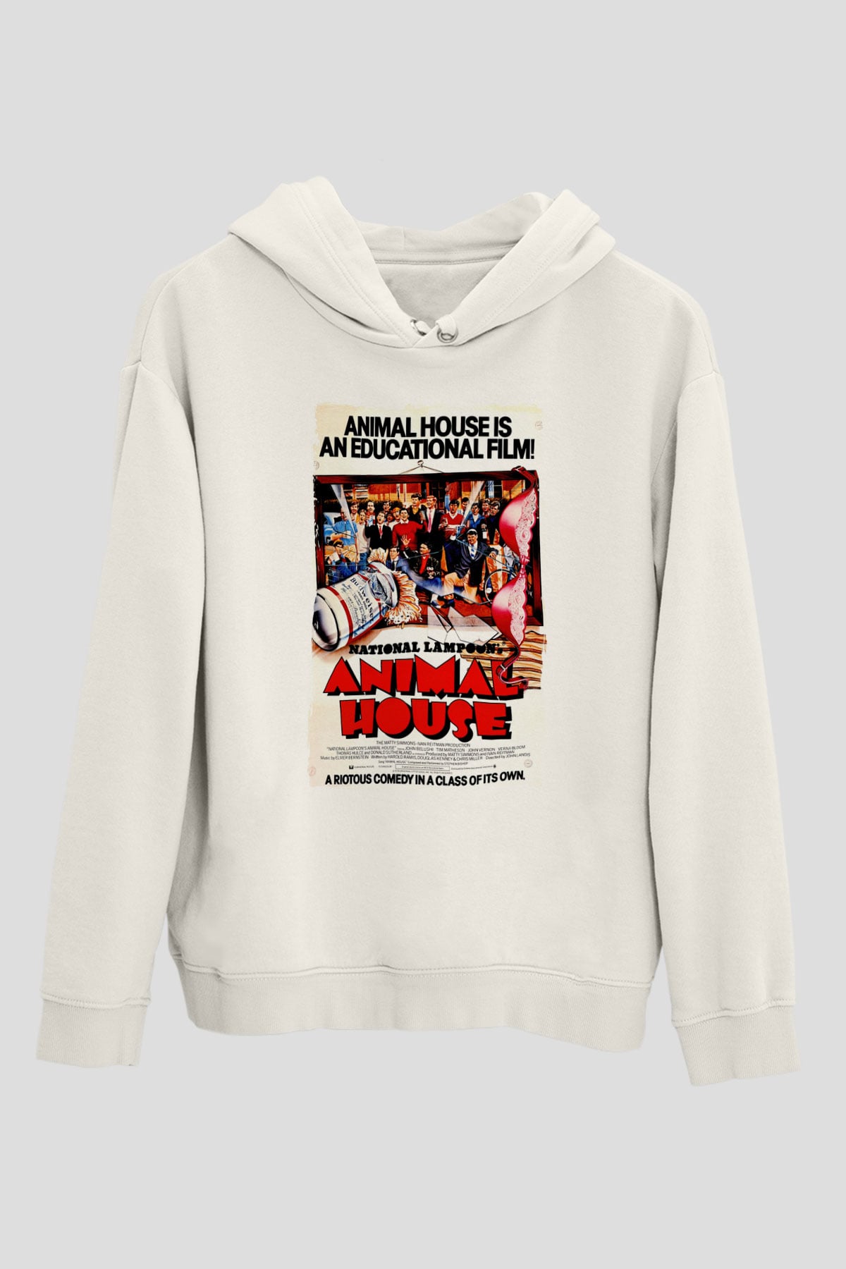 Animal House Beyaz Unisex Hoodie
