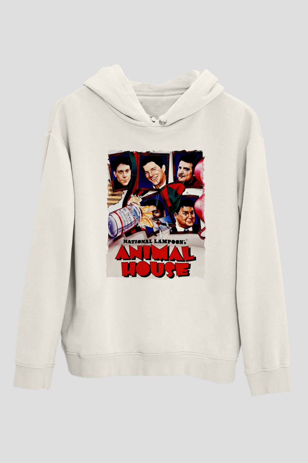 Animal House Beyaz Unisex Hoodie